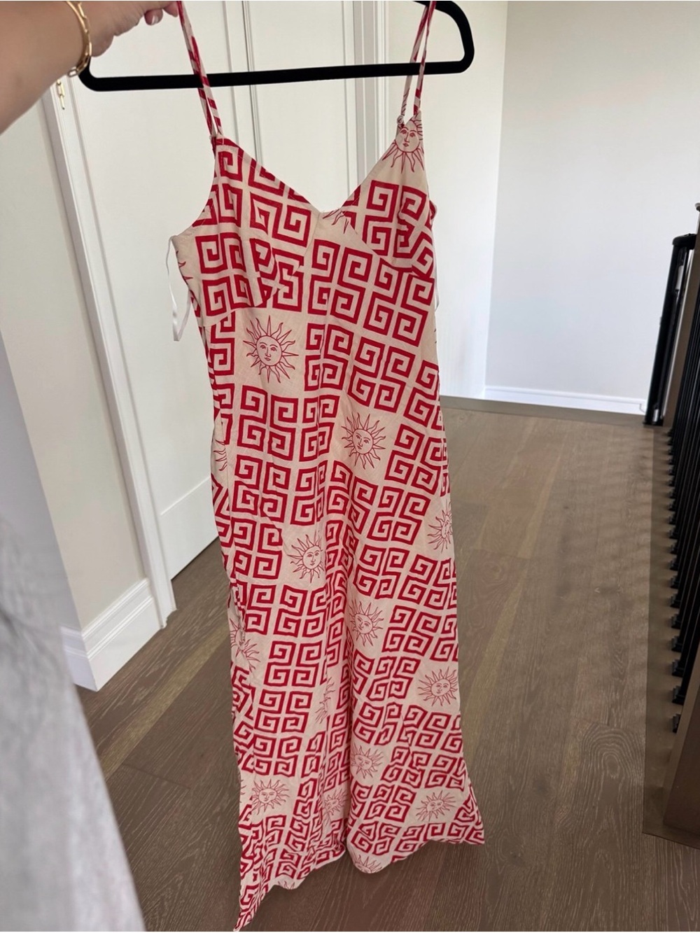 Red & Cream Printed Wide-Leg Jumpsuit - Brand Unknown